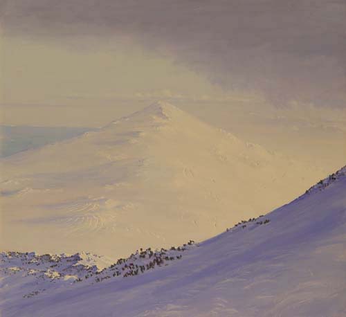 Mount Terror from Mount Erebus Anarctica Oil Paintings David Rosenthal Antarctic Artist